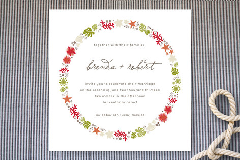 Sea Shells by the Sea Shore Wedding Invitations