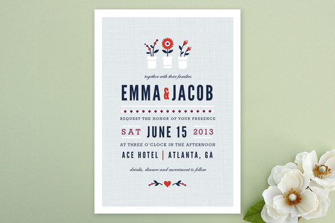 Flower Vases Wedding Invitations