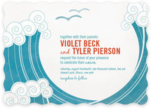 BLOCK PRINT WAVES Wedding Invitations