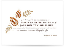 Gold + Pine Wedding Invitations