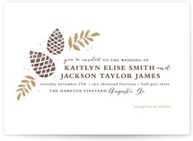 Gold + Pine Wedding Invitations