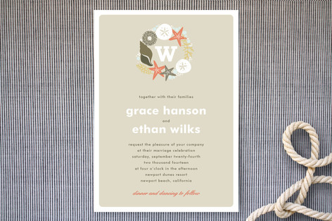 Seaside Initial Wedding Invitations