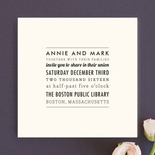 The Square Types Wedding Invitations