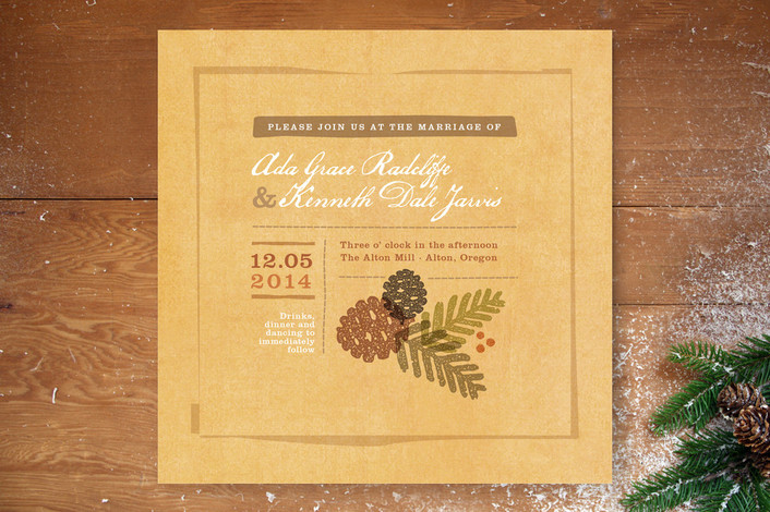 Rustic Pinecones Wedding Invitations