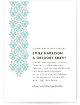 Damask Waterfall Wedding Invitations