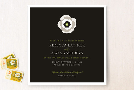 White French Anemone Wedding Invitations