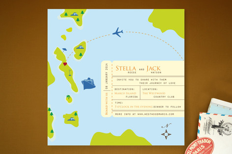 Board on Our Journey of Love Wedding Invitations