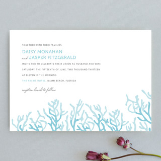 Simple Coral Wedding Invitations