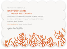 Simple Coral Wedding Invitations