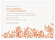 Simple Coral Wedding Invitations