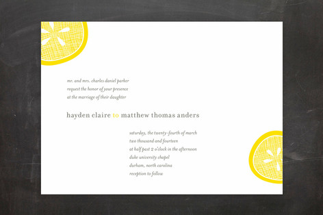 View more lemon citrus themed wedding invitations here