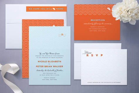 Scallop Wedding Invitations by Cheree Berry Paper
