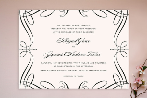  inspired twist on the traditional black and white wedding invitations