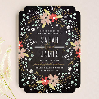 Floral Chalkboard Wedding Invitations