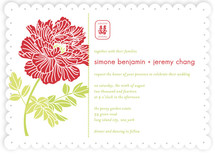 Red Peony Wedding Invitations