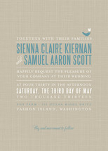 SWEET LINEN Wedding Invitations, by Carrie Eckert