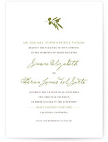 Simple Olive Wedding Invitations