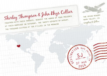 A Faraway Destination Wedding Invitations, by bumble ink