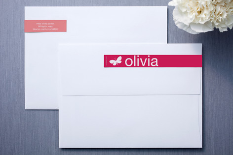 Coral Mimosa Skinnywrap™ Address Labels