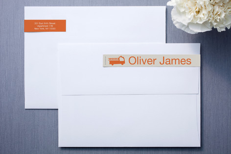 Beige and Orange Skinny-WrapÃ¢â€žÂ¢ Address Labels