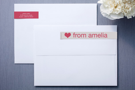 Cream and Fuchsia Skinny-Wrap™ Address Labels