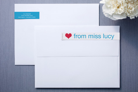 Blue and White Skinny-Wrap™ Address Labels