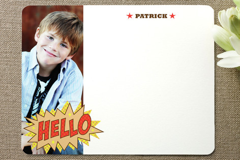 Comic Book Kid Children's Personalized Photo Stationery