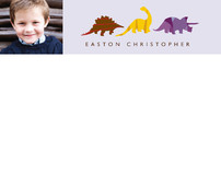 Dino Parade Children's Personalized Photo Stationery