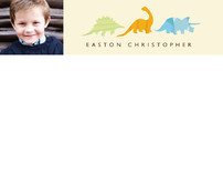 Dino Parade Children's Personalized Photo Stationery