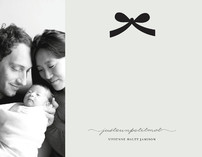 Paris + Vintage Ribbon Children's Personalized Photo Stationery
