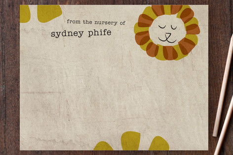 Happy Lion Children's Personalized Stationery