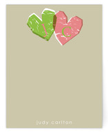 Double Heart Children's Personalized Stationery