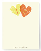 Double Heart Children's Personalized Stationery