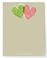 Double Heart Children's Personalized Stationery