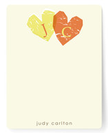 Double Heart Children's Personalized Stationery