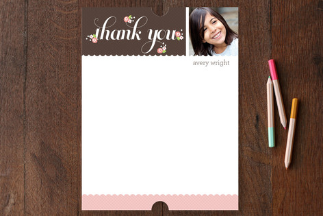 Thank You Posies Children's Personalized Stationery