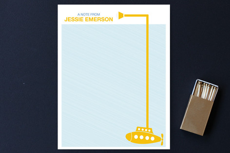 Yellow Submarine Children's Personalized Stationery