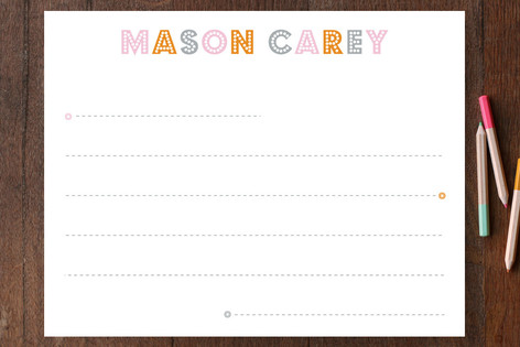 Budmo Dots and Lines Children's Personalized Stationery