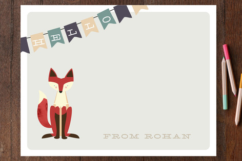Fox & Flag Children's Personalized Stationery