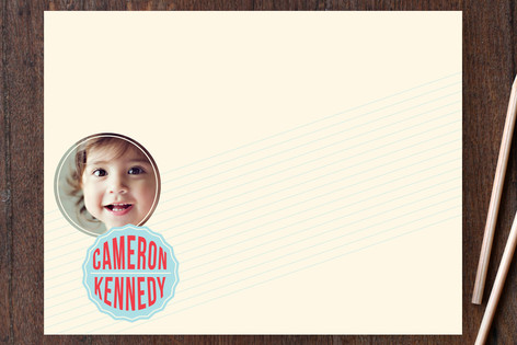 Simple Badge Children's Personalized Stationery