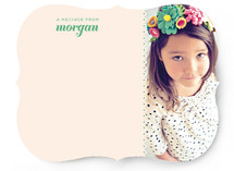 Peach Pinking Shears Children's Personalized Stationery