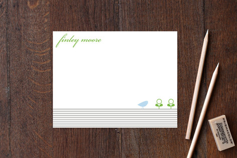 Classic Stripes and Sprout Children's Personalized Stationery