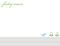 Classic Stripes and Sprout Kids Personalized Stationery, by Emily Ranneby