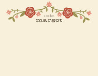 Floral Frame Kids Personalized Stationery, by Annie Clark