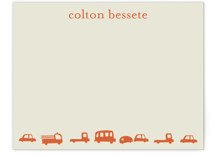 Orange Cars Children's Personalized Stationery
