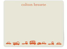 Orange Cars Children's Personalized Stationery