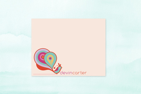 Peacock Children's Personalized Stationery