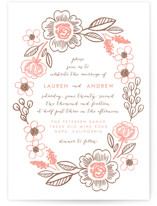 Botanical Wreath Letterpress Wedding Invitations