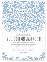 Paper Flowers Letterpress Wedding Invitations