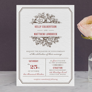 Ornate Letterpress Wedding Program Fans Ornate Letterpress Wedding Invitations